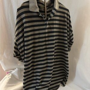 Striped Navy and Gray Men's Shirt